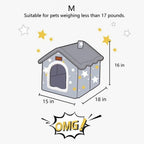 Dog House Indoor Memory Sponge, Foldable Dog House Kennel Bed Mat with Cushion for Small Medium