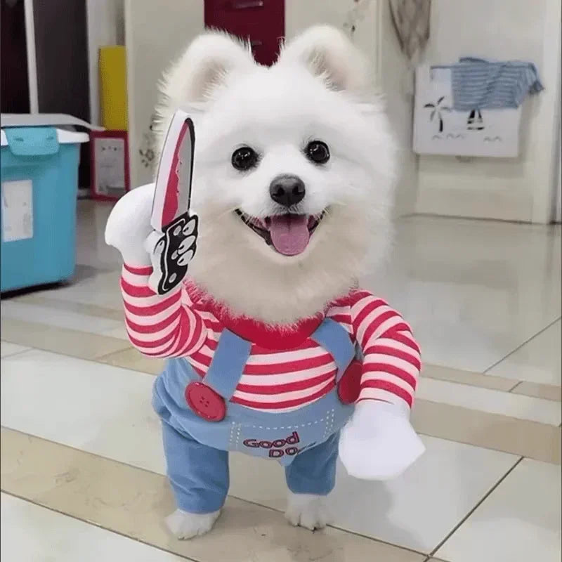 Halloween Dog Costumes Funny Pet Clothes Adjustable Dog Cosplay Costume Sets Novelty Clothing Pug