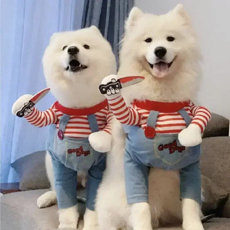 Halloween Dog Costumes Funny Pet Clothes Adjustable Dog Cosplay Costume Sets Novelty Clothing Pug